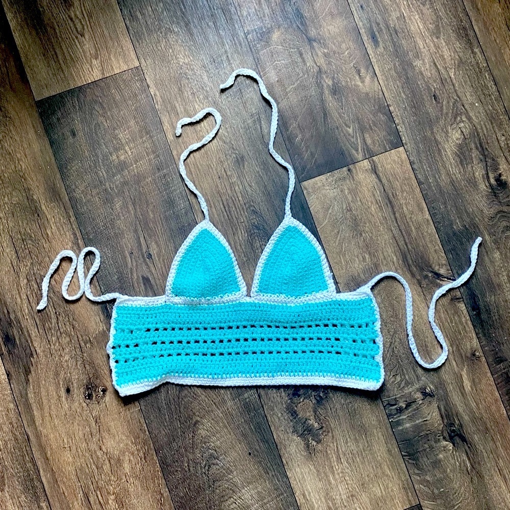Teal Crochet Top